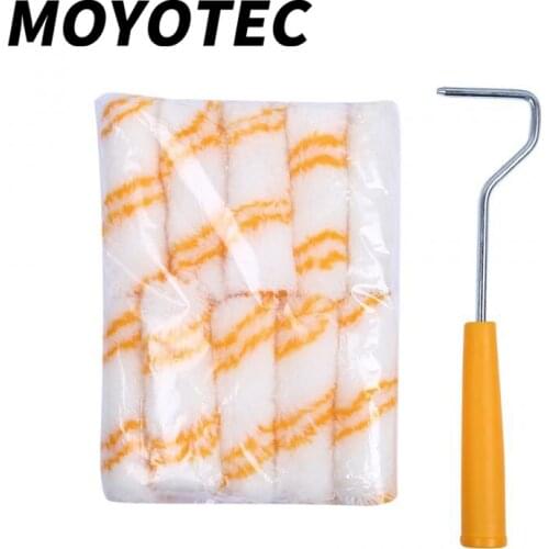 MOYOTEC 4inch Home Wall Paint Roller Multifunctional Roller Paint Brush with 10 Brushes Painting Roller Brush Set
