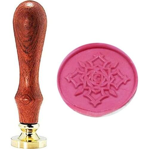 Signature Custom Vintage Snowflake Custom Picture Logo Wedding Invitation Wax Seal Sealing Stamp Rosewood Handle Set Kit