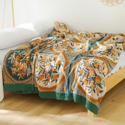 Throw Blanket Cotton Gauze Thread Blankets Bathroom Towel Coverlet Summer Air-conditioned Room Bedding Coverlet Mantas