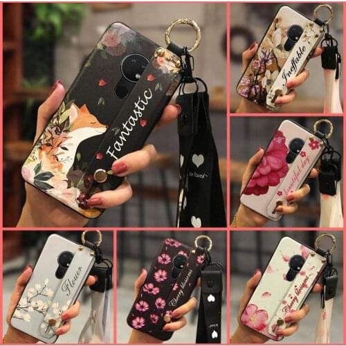 Anti-dust Wrist Strap Phone Case For Nokia 6.2/7.2 Fashion Design Phone Holder Soft Case Soft