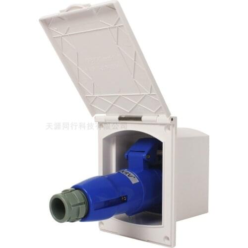 RV external power plug socket external power interface waterproof external power box 16A32A mains interface