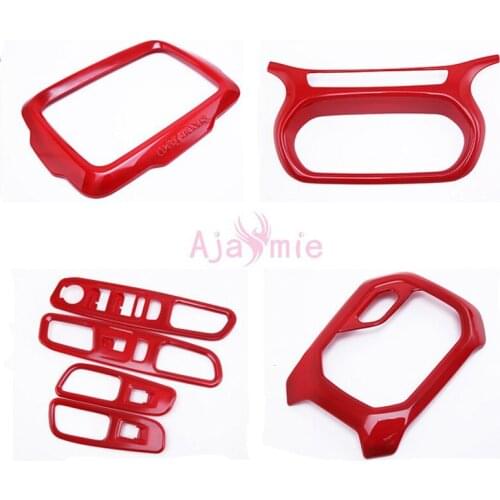 For Jeep Renegade 2016 2017 Interior Red Color Steering Wheel Reader lamp Gear Knob Trim Car Styling Accessories