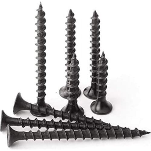 100Pcs M3.5 Black Flat Head Phillips Self-tapping Screws Cross Recessed Tapping Screws Drywall Wood Screw Home Hardware Tool