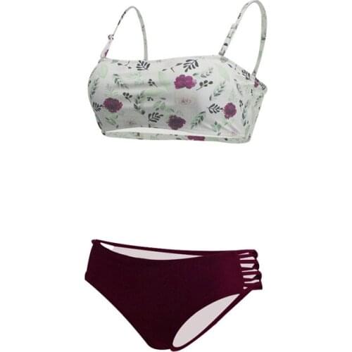 Sexy 2020 Bikini Swimsuit Women Swimwear Bikinis Set Leaf Print Female Swimming Suits for Bathing Suit