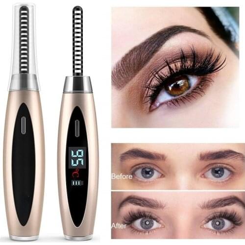 Heated Eyelash Curler Electric Eyelash Curler Ceramic Eyelash Curler 3 Temperature Gears Painless Beauty Make Up Tool