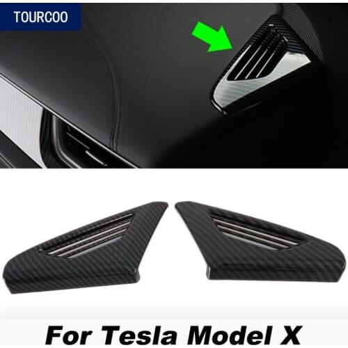 Car Styling Central Console Dashboard Air Conditional Vent Outlet Cover Trim Sticker for Tesla Model X