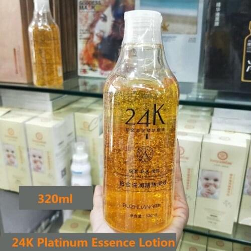 Beauty Salon 24K Gold Platinum Essence Serum Moisturizing Anti Wrinkle Toner Skin Care 320ml