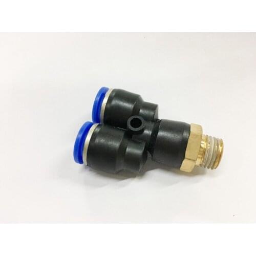 8mm OD Tube Push Into Connect 1/4",3/8",1/2"BSPT Outer diameter Male Thread Y Shaped Tee Pneumatic Connector Fittings