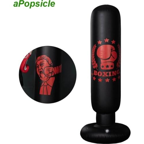 1.6M Stress Relief Vertical Inflatable Boxing Bag Stand Punch Tower Fitness Target Sandbag Punching Bag Boxing Exercise Training