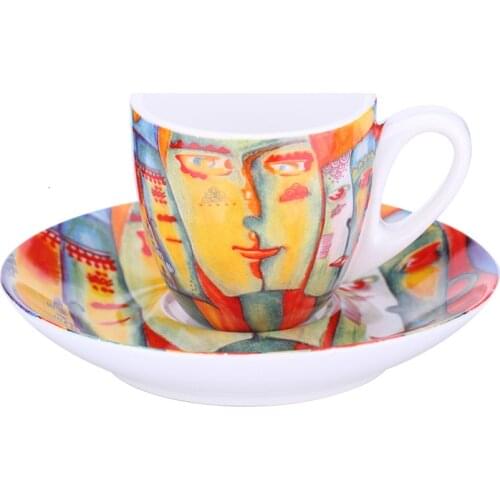 Magic Ceramic Coffee Cup Saucer Sets Espresso Cup Restaurant Cappuccino Latte Black Coffee Milk Mug Fashion Friends Gifts Cup
