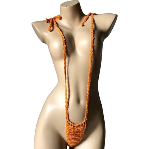 Women Bandage Brazilian Bikini Bottoms Knitted Swimwear Thongs G Strings Sexy Sunbath Beach Tanga Panties Underpants