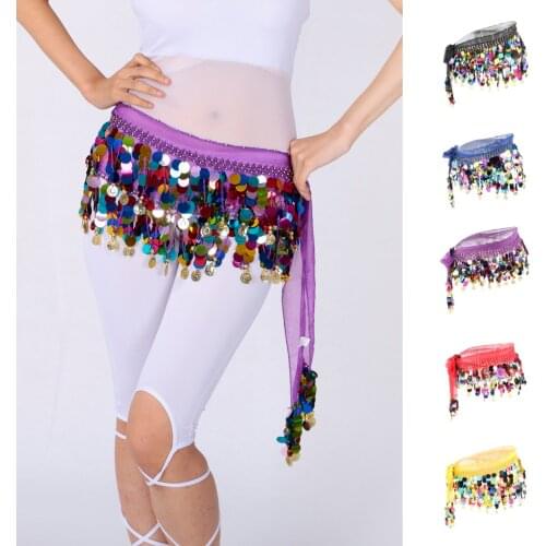 Belly Dancing Belt Colorful Coins Waist Belly Dance Hip Scarf Belt Skirt Wrap Chain