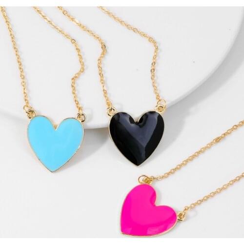 Fashion Love Heart Pendant Necklaces Charming Gold Metal Chains Jewelry Choker Necklace For Women Wedding Gifts Accessories