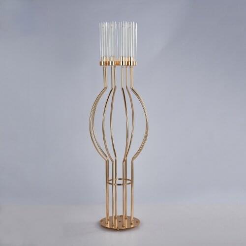 10pcs Metal Candelabra 8 Arms Candle Holders Acrylic Wedding Table Centerpieces Flowers Stand Candelabrum For Home Party Decor