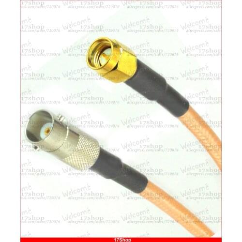 10PCS SMA male plug to BNC female for cables RG142 cable jumper pigtail 15cm