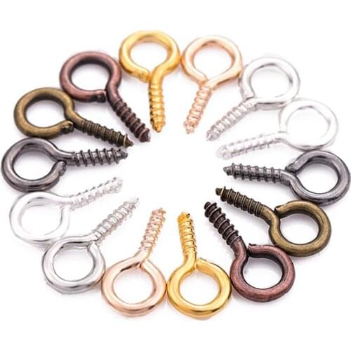 200pcs/lot 8Colors Plated Small Sheep Eyes Nail Screw Jewelry Accessory Claw Nails Beaded Pendant DIY Jewelry Accessories