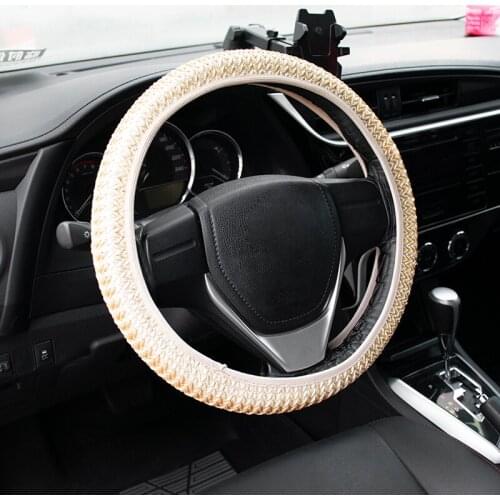 38cm Ice Silk Cool Car Steering Wheel Covers Summer Helper Cool Automobiles Decoration Universal Auto Accessories