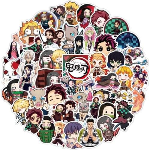 50pcs Anime Demon Slayer: Kimetsu no Yaiba Graffiti Sticker Scrapbook Decor Waterproof PVC Stationery Stickers School Supply