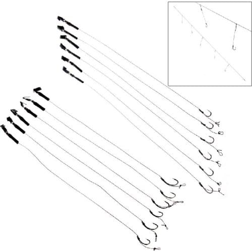 6Pcs Barbless Size 6 8 10 Carp Fishing Hook Tackle Hair Rigs Accessories Tackles