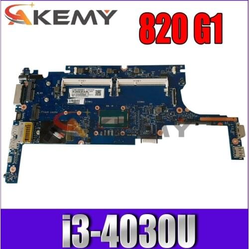 AKemy Laptop motherboard For HP EliteBook 820 G1 I3-4030U Mainboard 778828-001 778828-601 6050A2630701-MB-A01 SR1EN