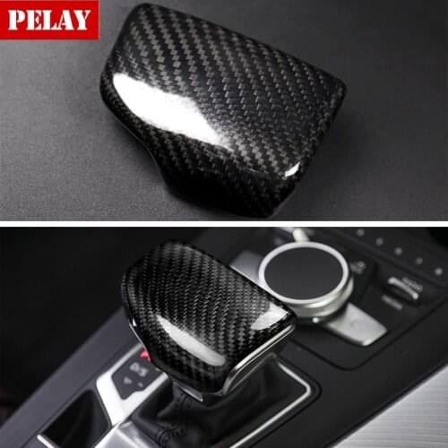 Car styling Carbon Fiber Steering Wheel Trim & Carbon Gear Knob Cover For AUDI A4 A5 Q5 A6 S6 A7 S7 Q7 A4L A6L A3 S3 B9 4M S4