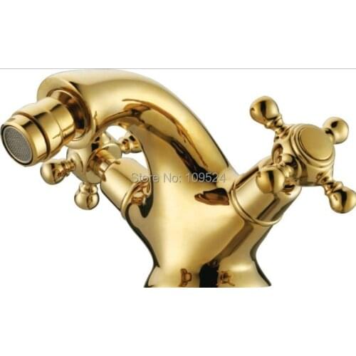 Free shipping GOLD PVD bathroom bidet faucet mixer tap