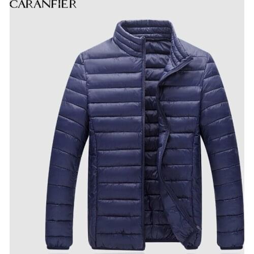 CARANFIER Brand Cotton Coats Men Winter Thick Collar Jacket Smart Casual Cotton Coat England Style Breathable Warm Male Jacket