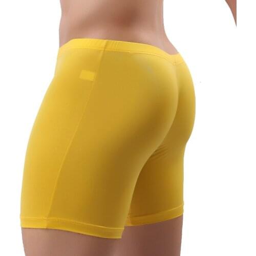 Brand Mens Long Boxer Shorts Men Panties Gay Underwear Homme Boxershorts Male Sexy Thin Translucent Long Legs Boxers underpants