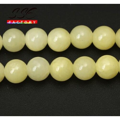 New Chinese Jades Chalcedony Natural Lemon yellow Stone Beads For Jewelry Making DIY Bracelet Necklace 4/6/8/10/12mm Strand 15