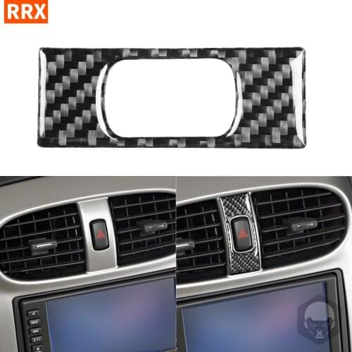 For Chevrolet Corvette C6 2005-2007 Carbon Fiber Warning Light Hazard Switch Cover Emergency Flasher Button Frame Trim Stickers