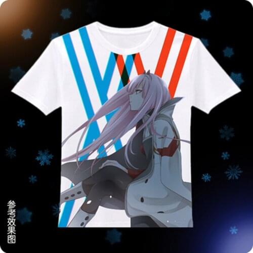 Darling in the FranXX Cosplay T-Shirt Anime ICHIGO ZERO TWO T shirt Fashion Men Women Tees