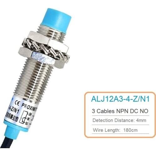 M12 Inductive Proximity Sensor Switch ALJ12A3-4-Z/N1 3 Cables NPN DC NO Detection Switch