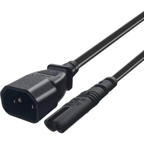 IEC 3-Pin C14 Male to C7 Female Converter Adapter Cable for PDU UPS Kettle