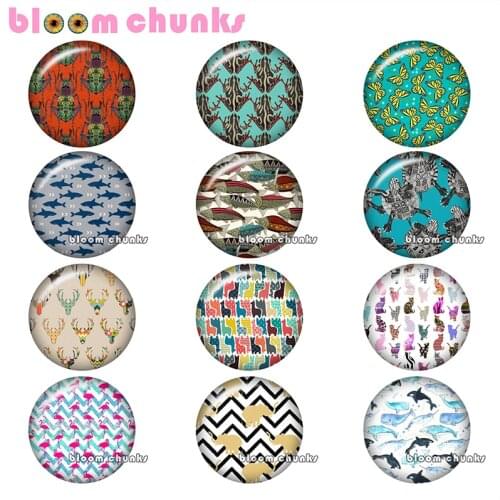 Round photo glass cabochon animals whale fish turtle butterfly demo flat back Making findings 12mm/18mm/20mm/25mm A8369