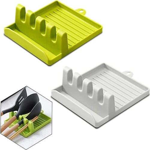 1 Pcs Multifunctional Plastic Rack Kitchen Spoon Pad Spatula Rack Cutlery Storage Rack Kitchen Rack Kitchen Utensil Rest Holder