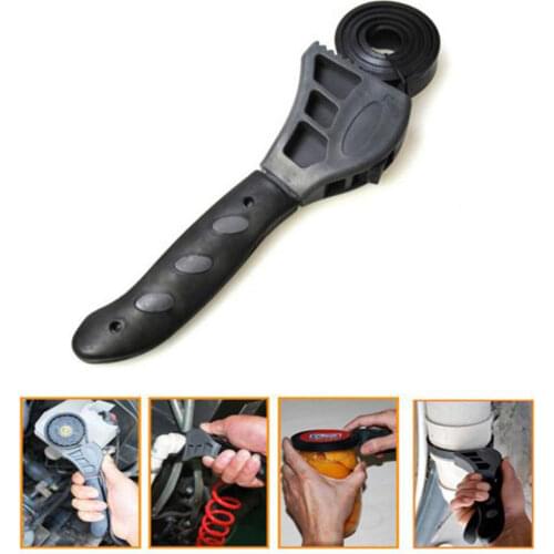Mini 500mm Multifunction Pipeline Wrench Rubber Strap Wrench Jar Lids Tighten Loosen Plumbing Tool Universal Oil Filter Spanner