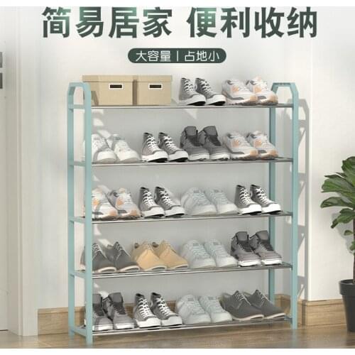 Mrosaa 4/5 Tiers Steel Pipe Detachable Dustproof Shoe Rack Storage Organizer Shoes Space-Saving Stand Cabinet Shelf