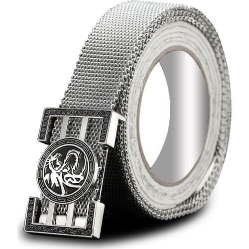 Mens Stainless Steel All Metal Body Belt. Stainless Steel Braided Long Belt. Anti Allergy Belt. Pocket Knife