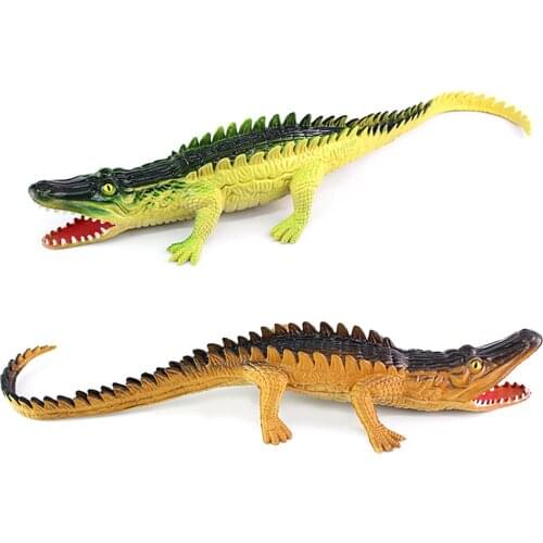 2Pcs Realistic Crocodile Animal Soft Model Squeezing BB Device Prank Kids Animal Sandtable Scene Toy