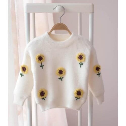Girl sunflower soft sweater