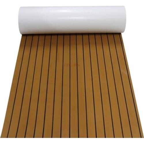 EVA 2400x1200x6mm decking sheet background customizable style laser sailing anti-skid mat imitation teak deck mat brown + black