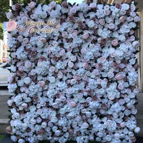 3D Artificial Flowers Wall Panel And Fake Rose For Wedding Background Decoration GY827