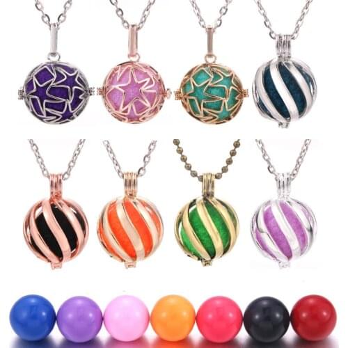 2019 New Star Mexico Chime Music Locket Ball Caller Cages Necklace Heart Necklace for Aromatherapy Essential Oil Pregnant Women