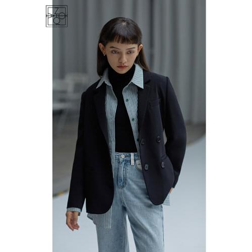 ZIQIAO Newly Autumn Blazer Women Casual Loose High-quality Suit Women Clothing Black Blazer White Blazers Jacket Women Coat