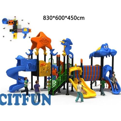 Ocean Series Childrens outdoor attractive slides Equipment with with CE Certificate OPB19-044A