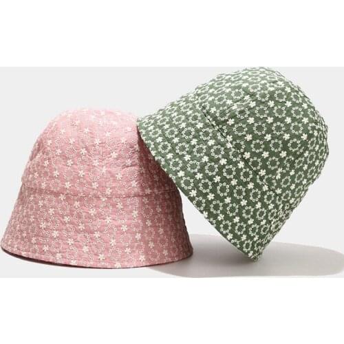 New Flower Bucket Hat Outdoor Sunscreen Fisherman Hat Womens Small Daisy Visor Summer Sun Protection Hat Unisex Panama Bob Cap