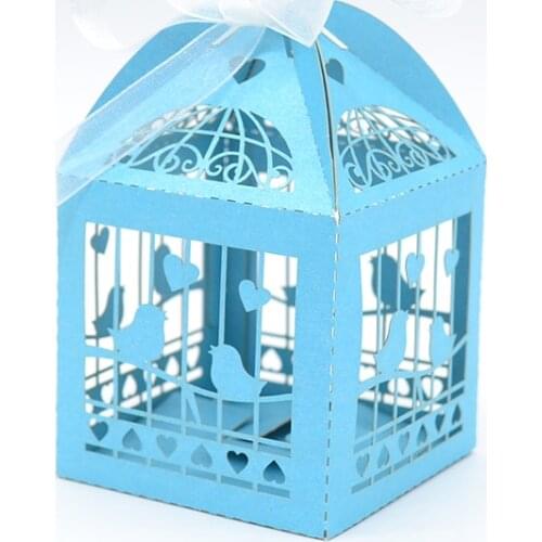 Lovely birds laser cut birdcage wedding baby shower party gift box