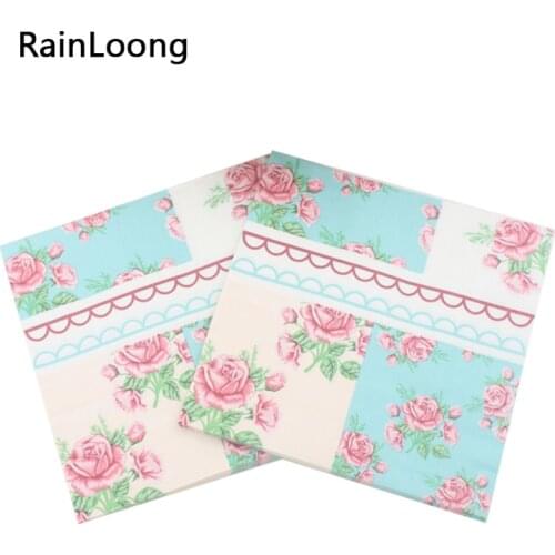 [RainLoong] Paper Napkins Printed Feature Rose Festive & Party Tissue Decoration 33cm*33cm 1 pack (20pcs/pack)