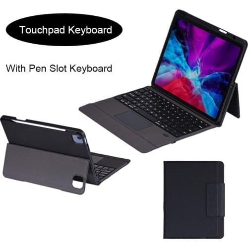 Luxury Magnetic Touchpad Wireless Bluetooth With Pen Slot Tablet Case For ipad pro 12.9th 2018 2020 Ultra Thin Tablet Keyboard