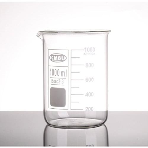 1000ml Glass Beaker 3.3 Borosilicate Glass Lab Glassware Low Form Clear And Thick Welcome To Compare Other Sellers
